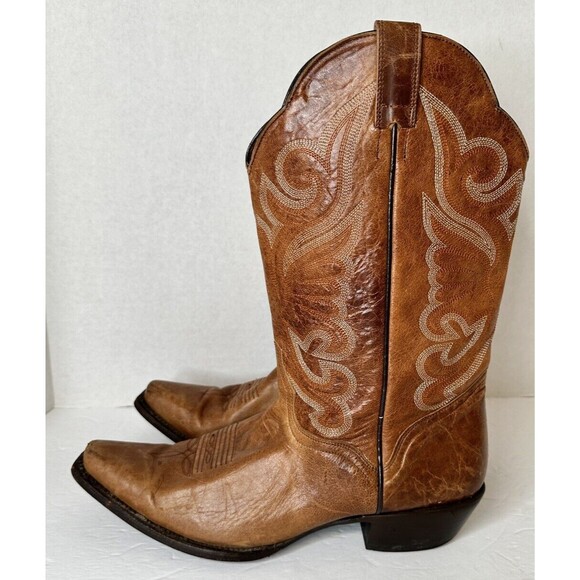 JB Dillon Boots Men 11 Leather Western Cowboy Brown Mint Condition main image 9